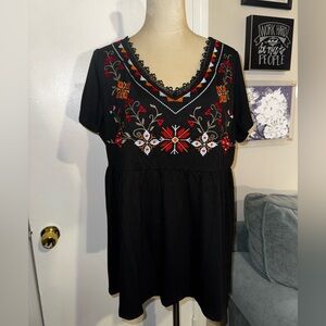 Women’s empire waist top with floral detailing by Bloomchic